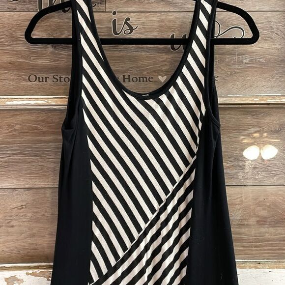 Promesa Ladies Tank Style Maxi Dress, Size Large, Black and White Stripes - Picture 3 of 8